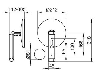 Косметическое зеркало с подсветкой Keuco iLook move 17612019002 хром